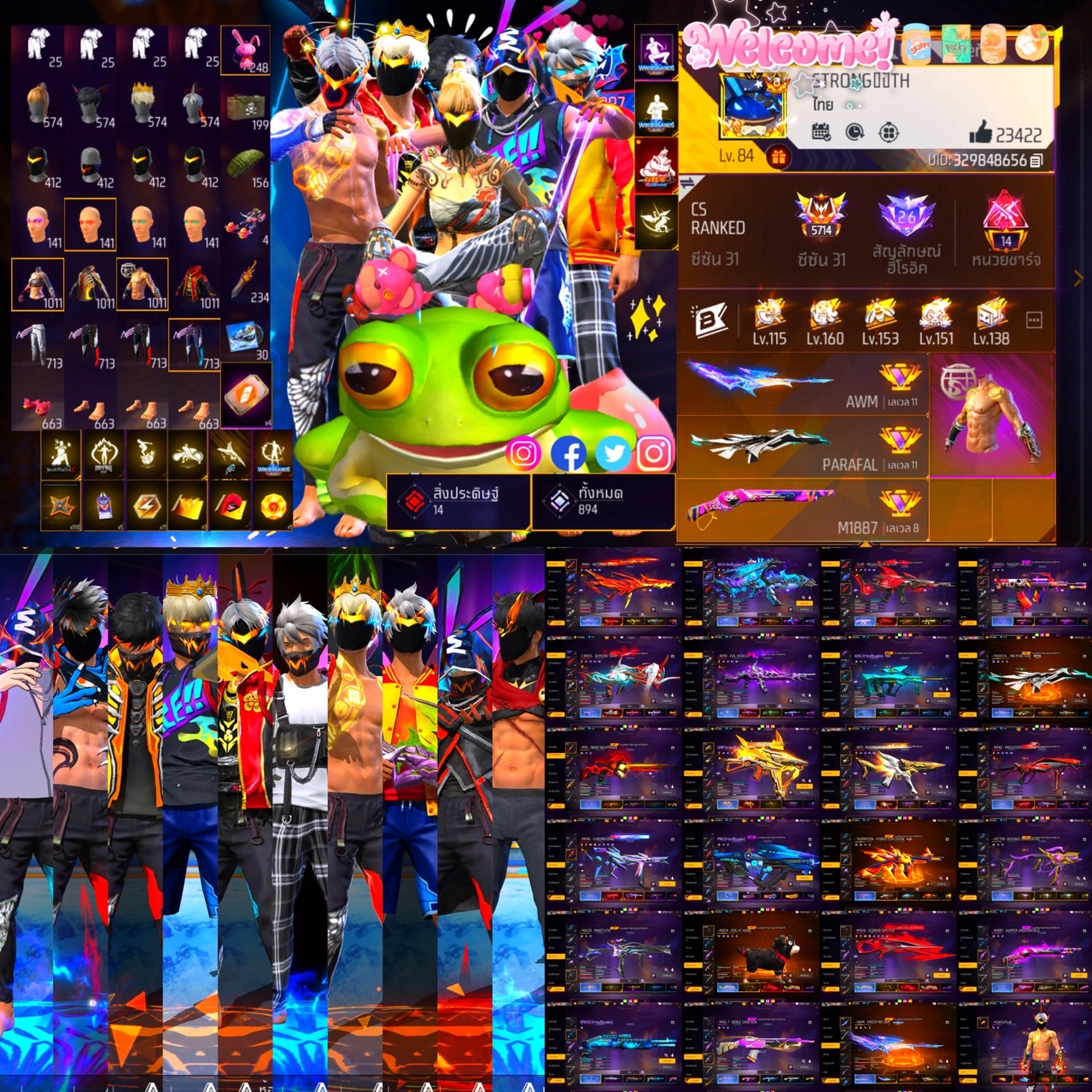 FF3541 สกิน960+ ชุด1015+ โหดจัด VIP8 เต็มระบบ ยอดเติมเพชรเกือบ4แสน ผ่อนได้วางเพียง 4999เท่านั้น ทำ7/15ได้โหดๆ LV84  มงกุฏทองคำ คู่หูแร๊ค